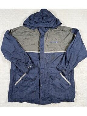 United Airlines Cintas Ground Crew Hooded Rain Jacket Medium Reflective Nylon